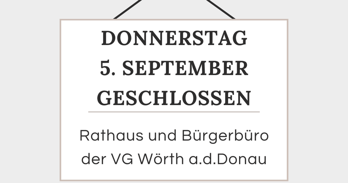 26.08.2024

                                                

                                                Bürgerbüro und Rathaus geschlossen 
                                            

                                                

                                                        Donnerstag 05.09.2024