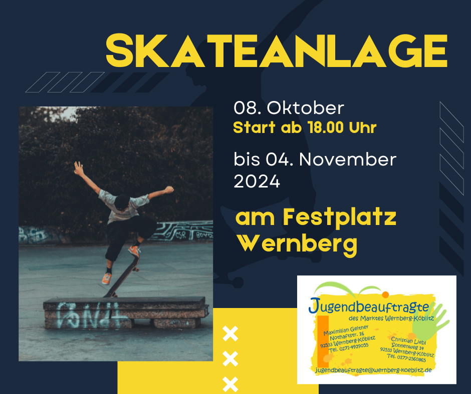 Mobile Skateanlage vom 08. Oktober bis 04. November!